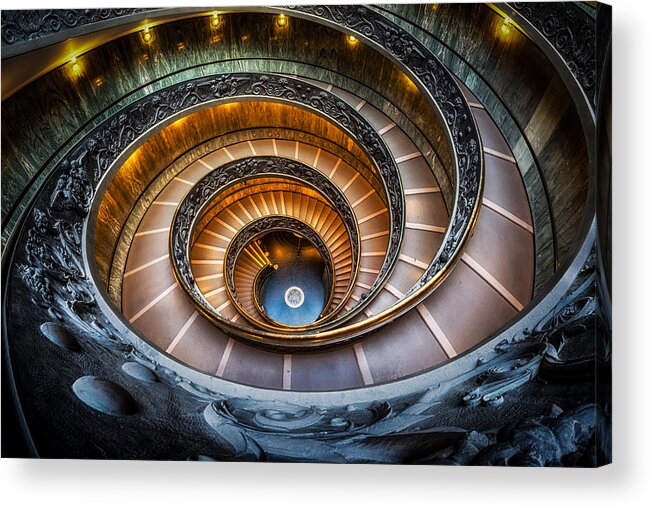 Italy Acrylic Print featuring the photograph Vatican Museum Stairs by Aaron Choi