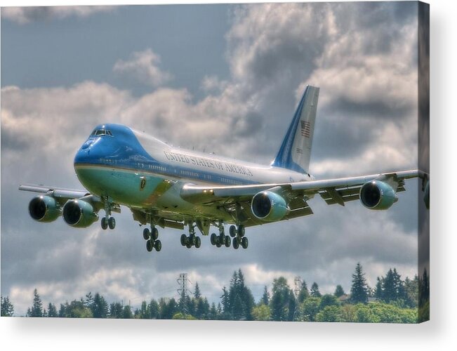 Air Force One Acrylic Print featuring the photograph VC25 - Air Force One #1 by Jeff Cook