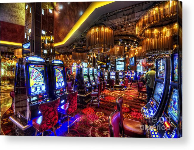 Art Acrylic Print featuring the photograph Vegas Slot Machines by Yhun Suarez