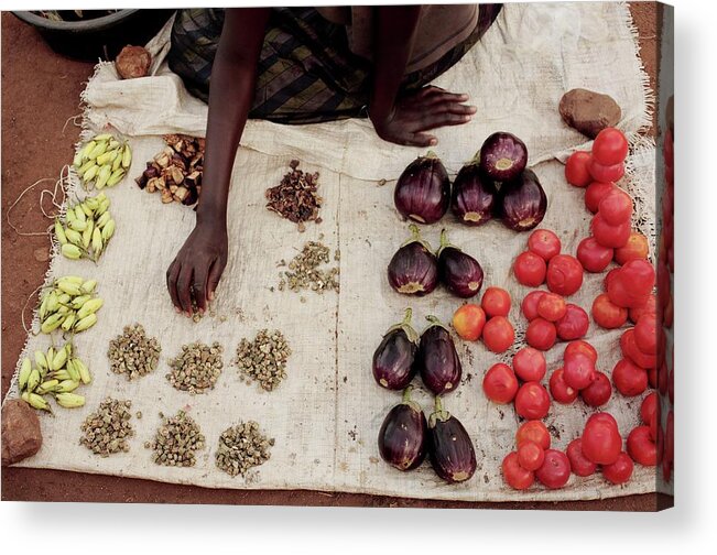 Tomato Acrylic Print featuring the photograph Vegetable Stall by Mauro Fermariello