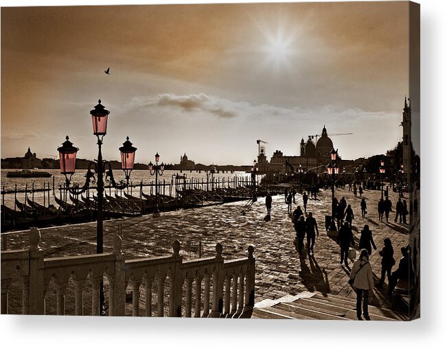 Italia Acrylic Print featuring the photograph Venezia in Sepia by Sonny Marcyan