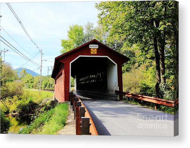 Covered Bridges Acrylic Print featuring the photograph Vermont Covered Bridge by Trina Ansel