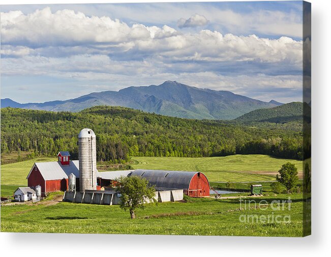 Spring Acrylic Print featuring the photograph Vermont Farm Scenic by Alan L Graham