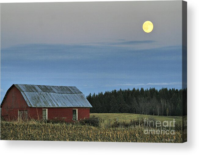 Moon Acrylic Print featuring the photograph Vermont Full Moon by Deborah Benoit