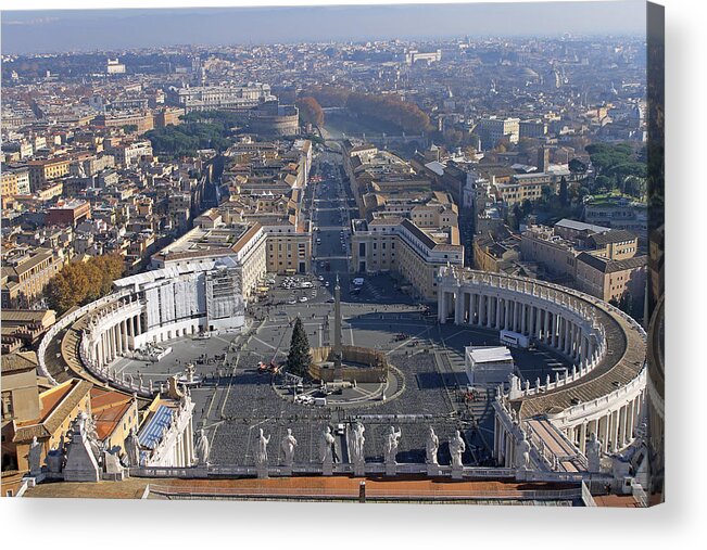 St Peters Basilica Acrylic Print featuring the photograph View from Dome of St Peters by Tony Murtagh