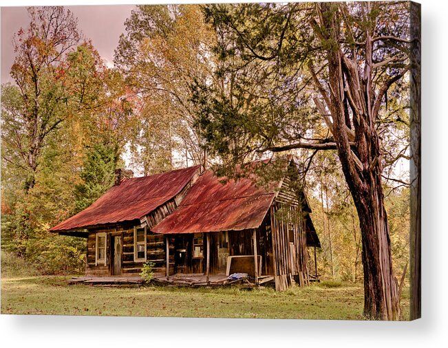 Appalachia Acrylic Print featuring the photograph Viintage Cabin by Debra and Dave Vanderlaan
