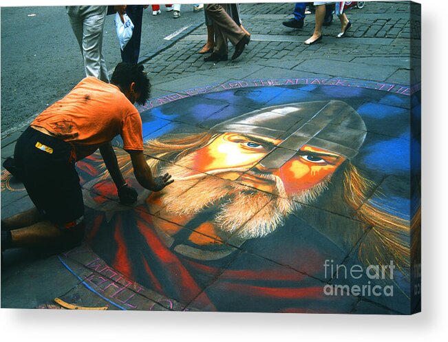 Pavement Acrylic Print featuring the photograph Viking Art in York by Gordon James