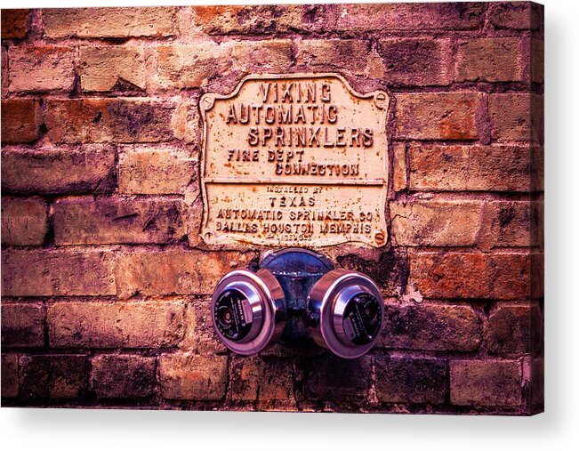 Architecture Acrylic Print featuring the photograph Viking Sprinkler by Melinda Ledsome