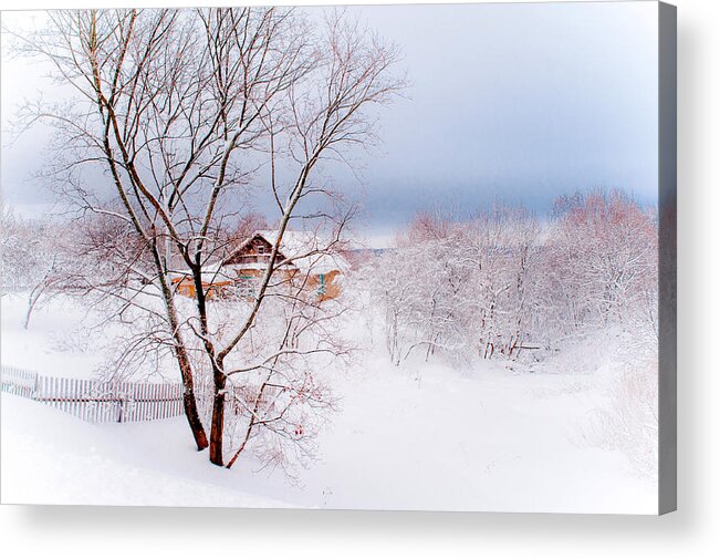 Jenny Rainbow Fine Art Photography Acrylic Print featuring the photograph Village under the Snow. Russia by Jenny Rainbow