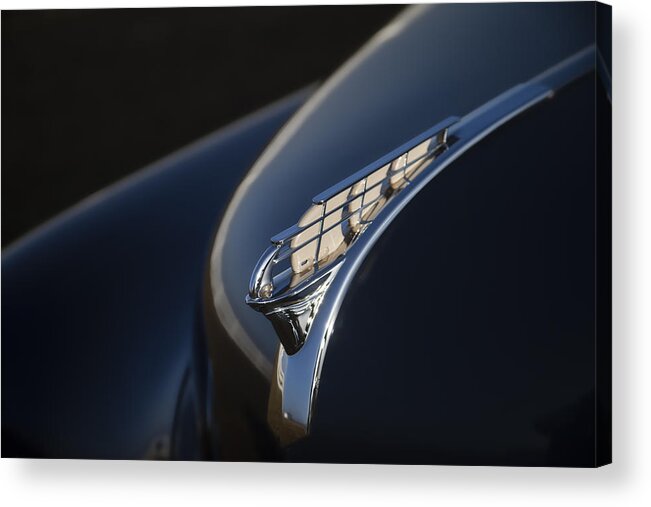 Plymouth Acrylic Print featuring the photograph Vintage Plymouth Hood Ornament by Carol Leigh