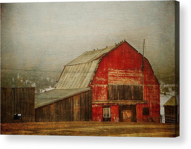 Barn Acrylic Print featuring the photograph Vintage Red Barn by Theresa Tahara