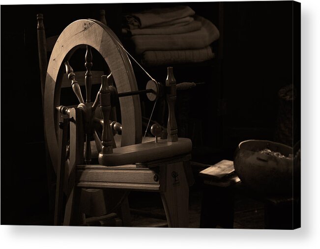 Vintage Acrylic Print featuring the photograph Vintage Spinning Wheel by Eugene Campbell