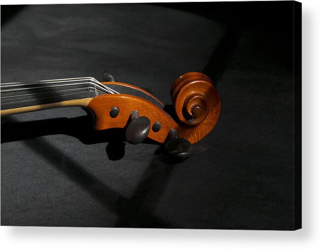 Violin Acrylic Print featuring the photograph Violin in shadow by Mark McKinney