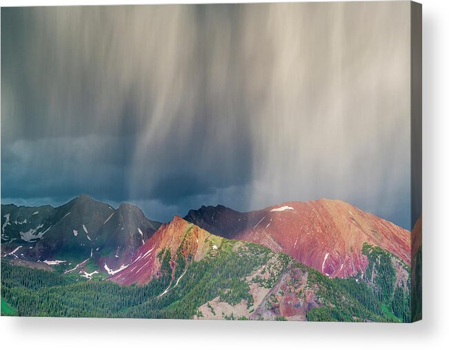 Cloud Acrylic Print featuring the photograph Virga And Storm Moving Over Mountains by Howie Garber