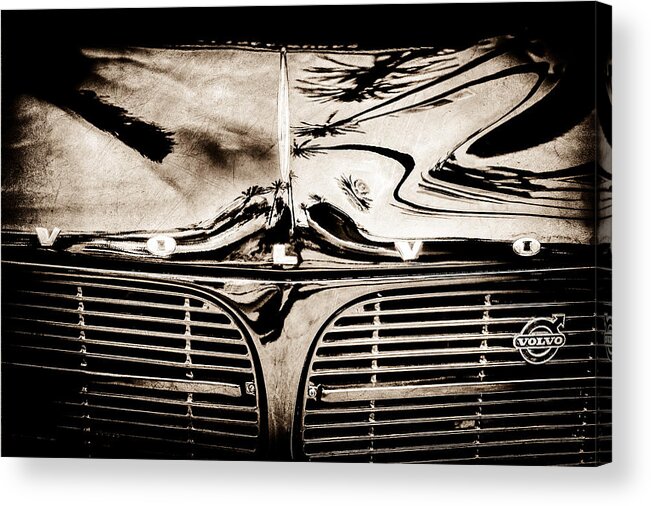 Volvo Grille Emblem Acrylic Print featuring the photograph Volvo Grille Emblem -0203s by Jill Reger