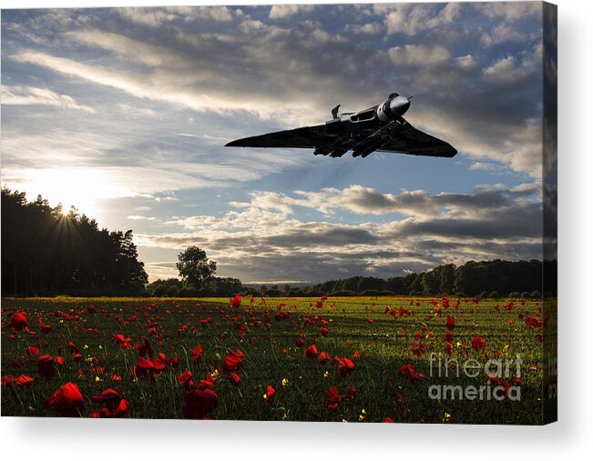 Vulcan Bomber Poppy Acrylic Print featuring the digital art Vulcan History by Airpower Art