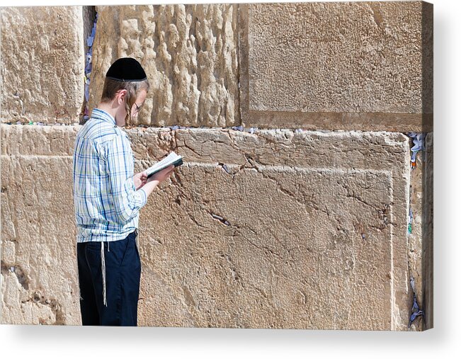 Jewish Acrylic Print featuring the photograph Wailing Wall by Alexey Stiop