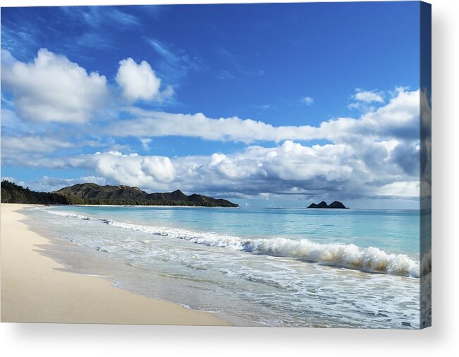 Aqua Acrylic Print featuring the photograph Waimanalo and Bellows Beach 1 by Leigh Anne Meeks