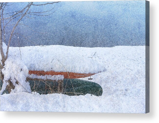 Falling Snow Acrylic Print featuring the photograph Waiting For Spring by Tom Singleton