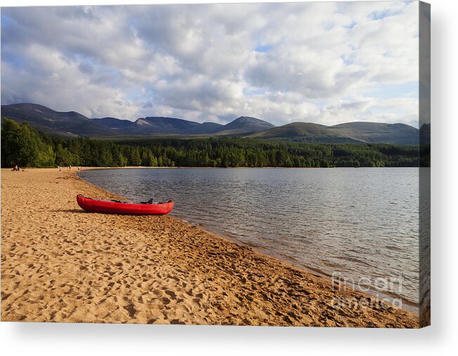 Canoe Acrylic Print featuring the photograph Waiting for You At Loch Morlich by Diane Macdonald