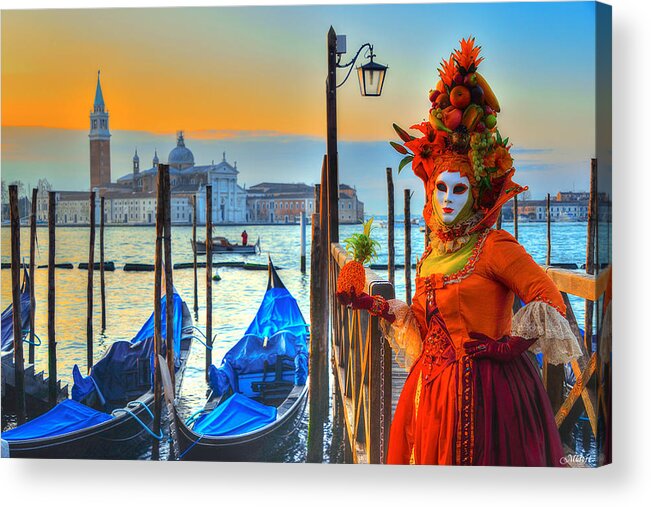 Carnevale Di Venezia Acrylic Print featuring the photograph Waiting by Midori Chan