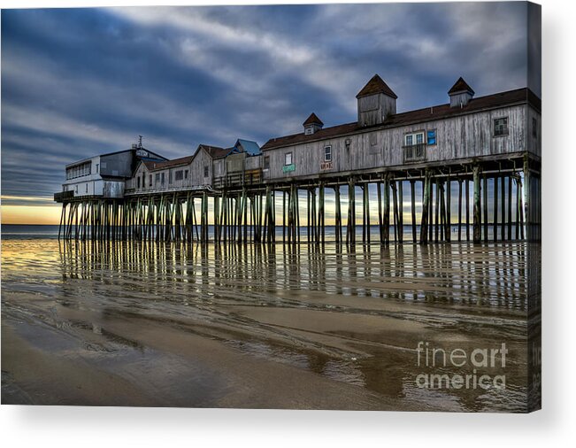 Old Orchard Beach Acrylic Print featuring the photograph Walking on Water by Brenda Giasson
