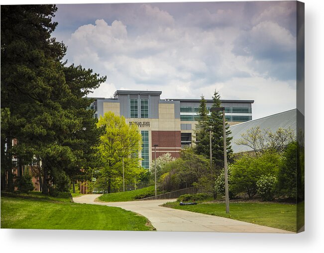 Michigan State Acrylic Print featuring the photograph Walkway to Spartan Stadium by John McGraw