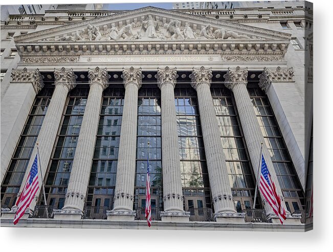 Wall Street Acrylic Print featuring the photograph Wall Street New York Stock Exchange NYSE by Susan Candelario