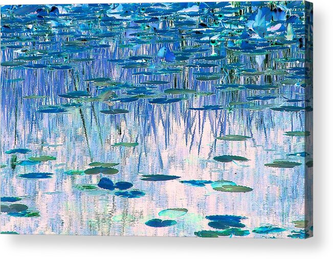 Abstraction Acrylic Print featuring the photograph Water Lilies by Chris Anderson