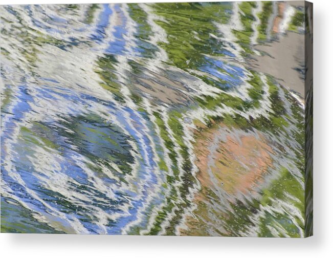 Abstract Acrylic Print featuring the photograph Water Ripples in Blue and Green by Lynn Hansen