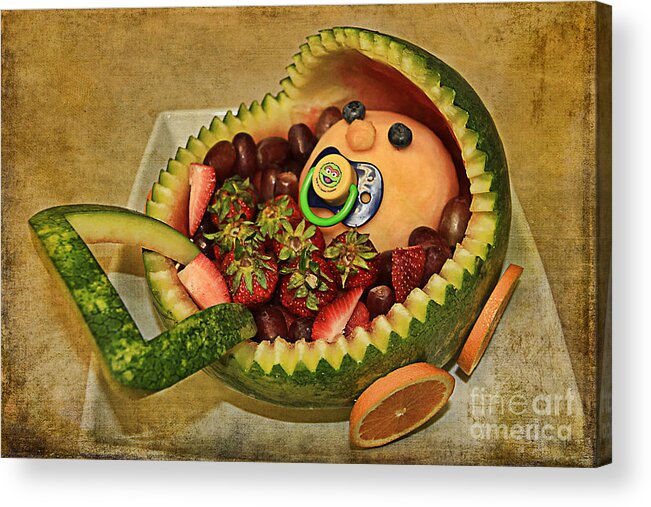 Watermelon Acrylic Print featuring the photograph Watermelon Art 2 by Teresa Zieba