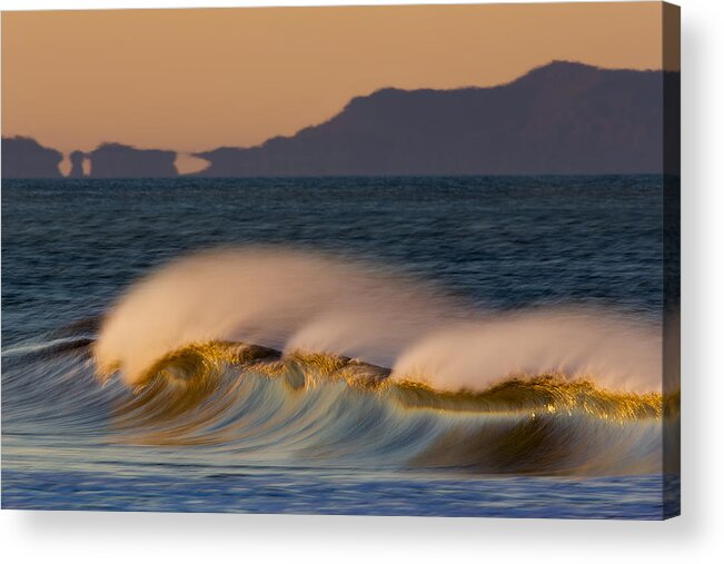 Composite Acrylic Print featuring the photograph Wave and Island 73A5281 by David Orias