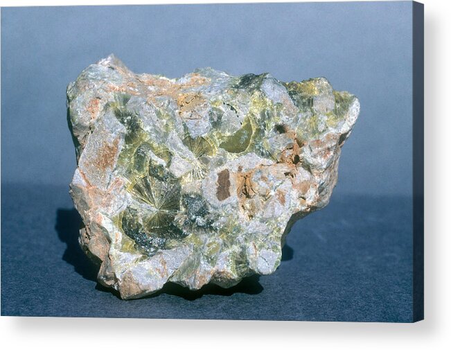 Aluminum Hydroxyphosphate Acrylic Print featuring the photograph Wavellite by A.b. Joyce