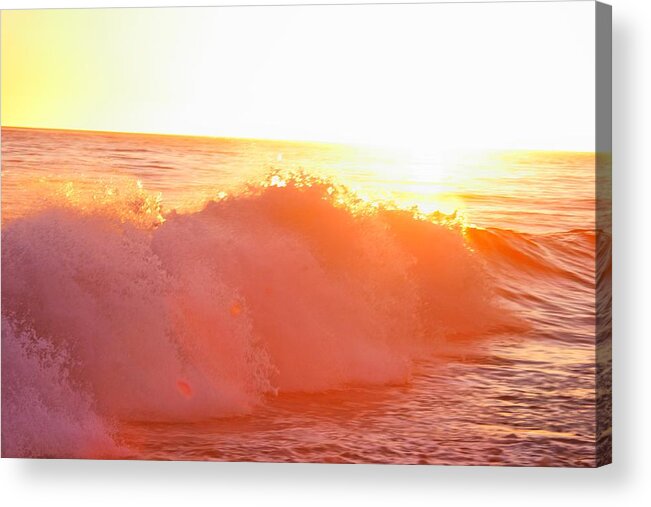 Waves Acrylic Print featuring the photograph Waves in Sunset by Alexander Fedin