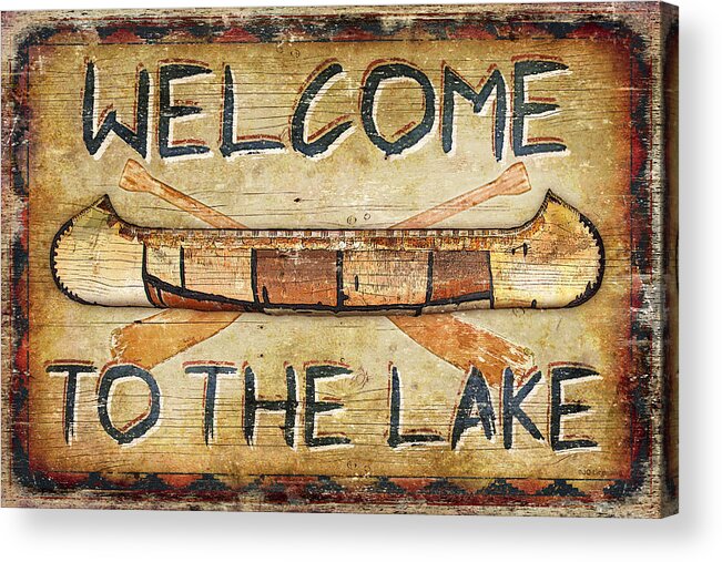 Joe Low Acrylic Print featuring the painting Welcome To The Lake by JQ Licensing