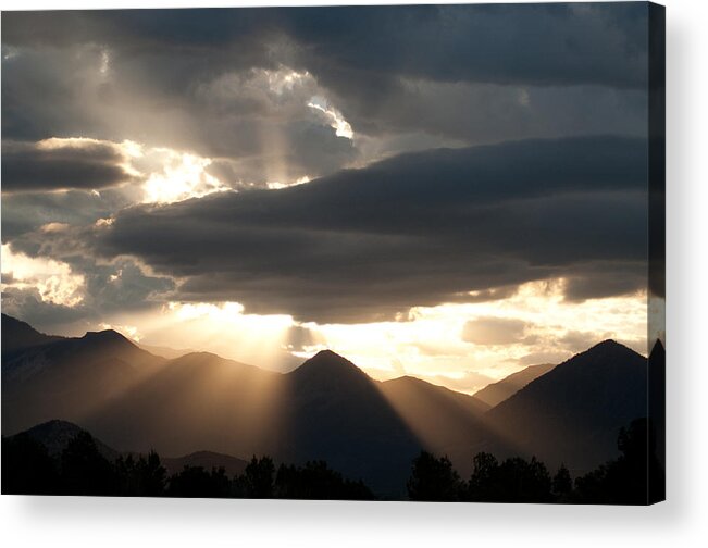 Sun Acrylic Print featuring the photograph West Elk Sunbeams by Eric Rundle