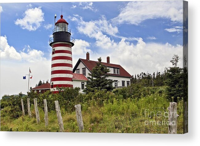 Maine Acrylic Print featuring the photograph West Quoddy Head Light by Karin Pinkham