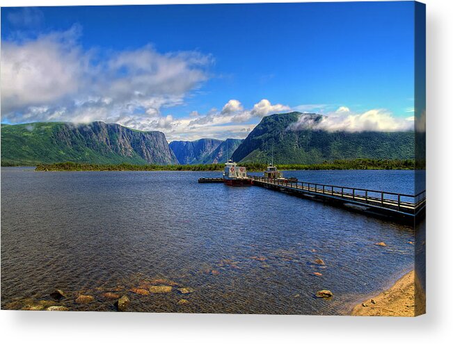 fjord ice Age Mountains Acrylic Print featuring the photograph Western Brook Fjord. by Evelyn Garcia