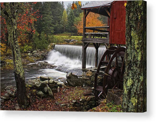 Weston Grist Mill Acrylic Print featuring the photograph Weston Grist Mill by Priscilla Burgers