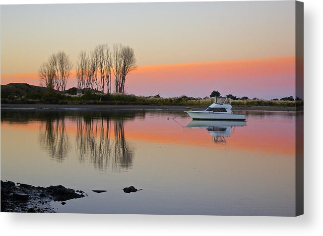 Sunset Acrylic Print featuring the photograph Whakatane at Sunset by Venetia Featherstone-Witty