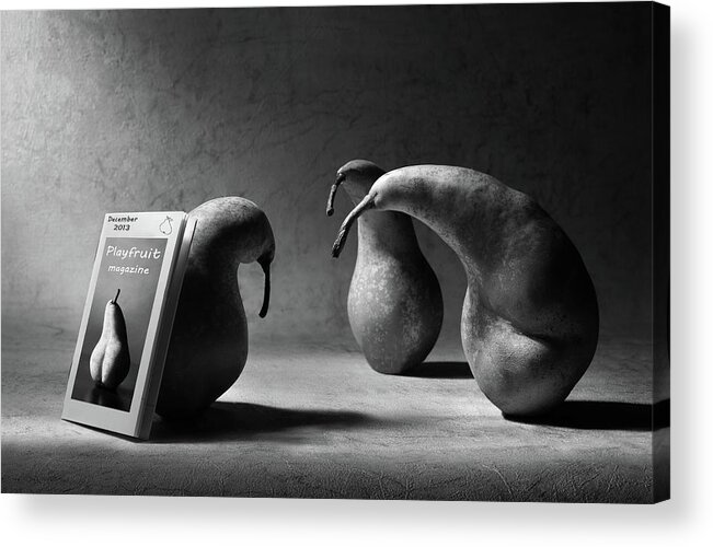 Pear Acrylic Print featuring the photograph What Are You Reading, Son?! by Artistname