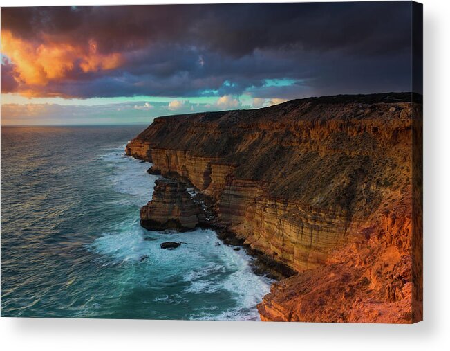 Tranquility Acrylic Print featuring the photograph Where Sandstone Meets Sea by Andrew Turner