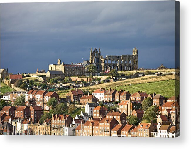 Clouds Acrylic Print featuring the photograph Whitby Abbey by Mark Egerton