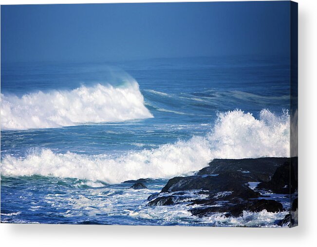 Seascape Art Acrylic Print featuring the photograph Wild Blue Two by Kandy Hurley