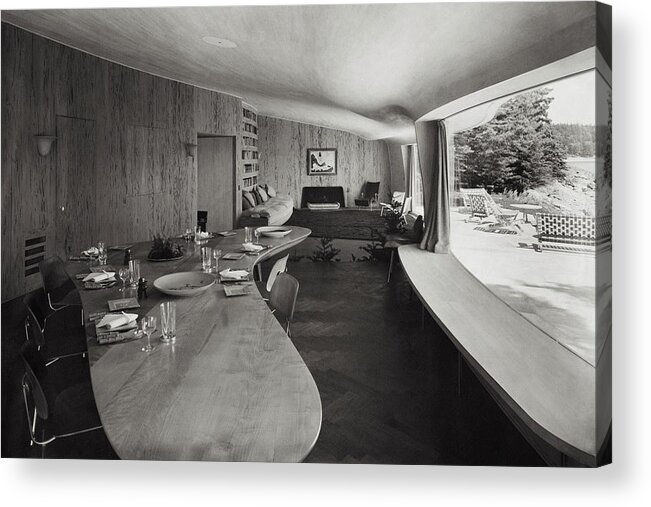 Interior Acrylic Print featuring the photograph William A. M. Burden's Living Room by Tom Leonard