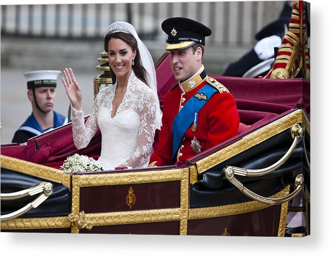 Prince William Acrylic Print featuring the photograph William and Kate Royal Wedding by Andy Myatt
