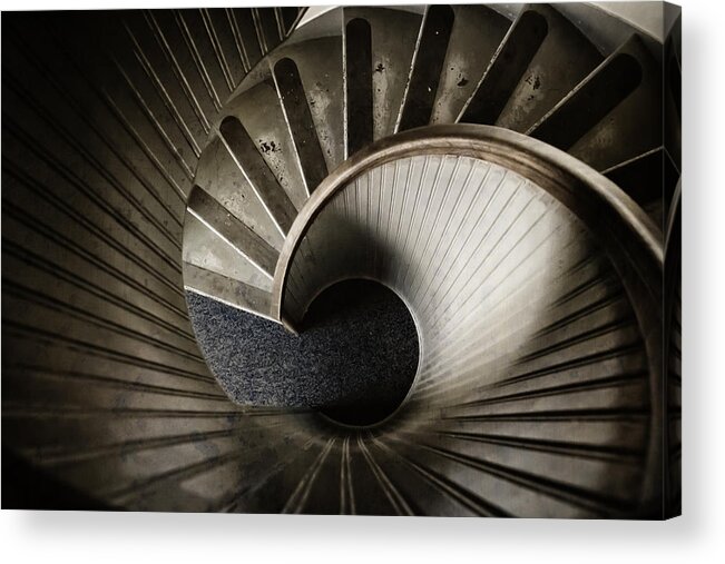 Staircase Acrylic Print featuring the photograph Winding Down by Joan Carroll
