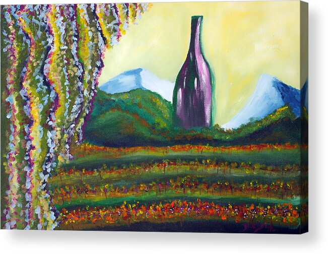Wine Acrylic Print featuring the painting Wine Country by Donna Blackhall