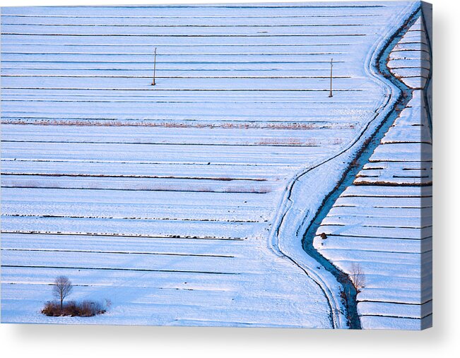 Winter Acrylic Print featuring the photograph Winter across the Barje by Ian Middleton
