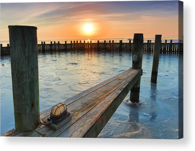 Winter Acrylic Print featuring the photograph Winter Docks by Jennifer Casey
